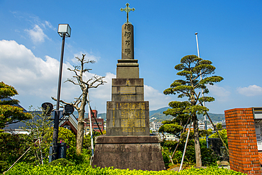 Christian monument, Nagasaki, Kyushu, Japan, Asia