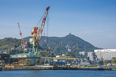 Wharf in the harbour of Nagasaki, Kyushu, Japan, Asia