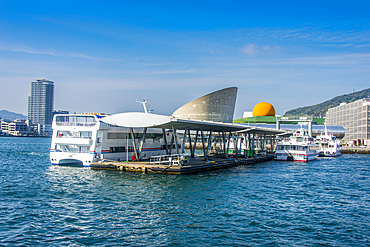 Modern harbour building, Nagasaki, Kyushu, Japan, Asia