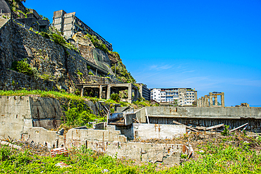 Hashima Island (Gunkanjima) (Warship Island) (Battleship Island), Nagasaki, Kyushu, Japan, Asia