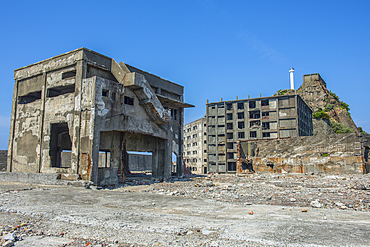 Hashima Island (Gunkanjima) (Warship Island) (Battleship Island), Nagasaki, Kyushu, Japan, Asia