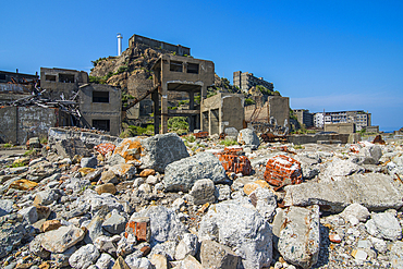 Hashima Island (Gunkanjima) (Warship Island) (Battleship Island), Nagasaki, Kyushu, Japan, Asia