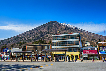 Chuzenjiko Onsen below Mount Nantai, Nikko's sacred volcano, UNESCO World Heritage Site, Nikko, Tochigi Prefecture, Kanto, Honshu, Japan, Asia