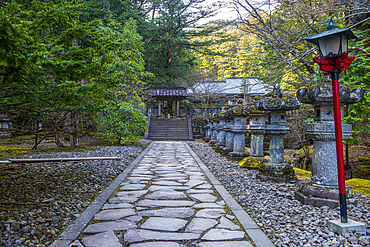 Stone lights, Iemitsu Mausoleum (Taiyuinbyo), UNESCO World Heritage Site, Nikko, Tochigi Prefecture, Kanto, Honshu, Japan, Asia