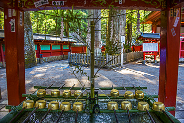 Water dipper, Futarasan Shrine, UNESCO World Heritage Site, Nikko, Tochigi Prefecture, Kanto, Honshu, Japan, Asia