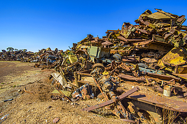 Italian tank cemetery in Asmara, Eritrea, Africa