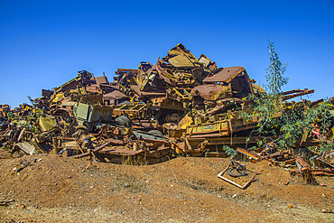 Italian tank cemetery in Asmara capital of Eritrea