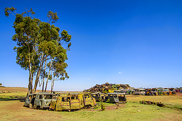 Italian tank cemetery in Asmara capital of Eritrea