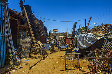 Metal scrap for sale, Medebar market, Asmara, Eritrea, Africa