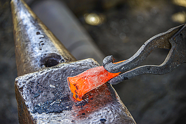 Blacksmith forging knives, Keren, Eritrea, Africa