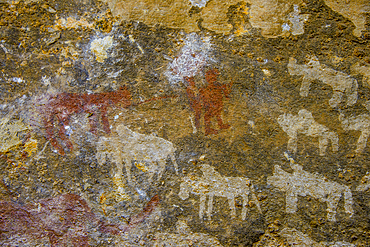 Ancient rock paintings at the Pre-Aksumite settlement of Qohaito (Koloe), Eritrea, Africa