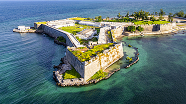 Aerial of the Fort of San Sebastian, Island of Mozambique, UNESCO World Heritage Site, Mozambique, Africa