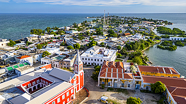 Aerial of the Island of Mozambique, UNESCO World Heritage Site, Mozambique, Africa