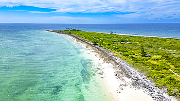 Aerial of Goa island near the Island of Mozambique, Mozambique, Africa