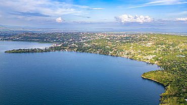 Aerial of Kigoma, on Lake Tanganyika, Tanzania, East Africa, Africa