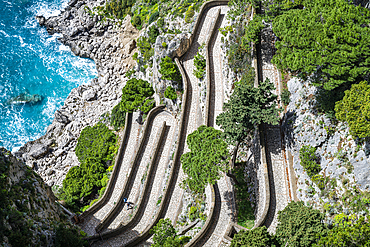 Via Krupp, Island of Capri, Gulf of Naples, Campania, Italy, Europe