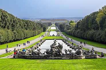 Palace gardens in the Reggia di Caserta (Royal Palace of Caserta), UNESCO World Heritage Site, Campania, Italy, Europe