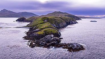 Aerial of Cape Horn, southern most point in South America, Hornos island, Tierra del Fuego, Chile, South America