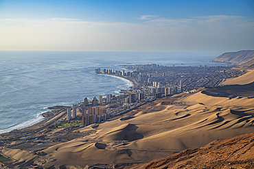 View over Iquique, Atacama desert, Chile, South America