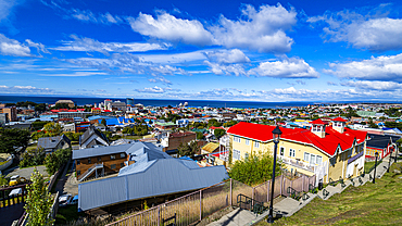 View over Punta Arenas, Patagonia, Chile, South America