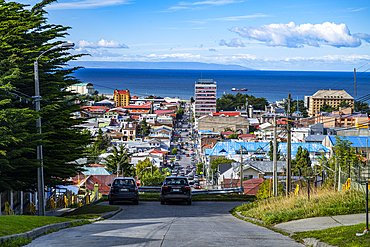 View over Punta Arenas, Patagonia, Chile, South America