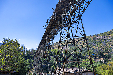 Old railway bridge near Cauquenes hot springs, central Chile, South America