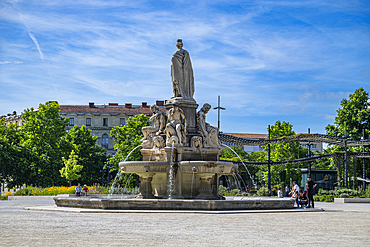 Pradier Fountain, Nimes, Gard, Occitania, France, Europe