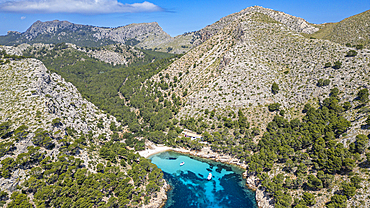 Aerial of the Formentor Peninsula, Mallorca, Balearic islands, Spain, Mediterranean, Europe