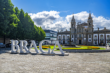 Town square, Braga, Norte, Portugal, Europe