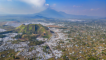 Aerial view of Goma, Democratic Republic of Congo, Africa