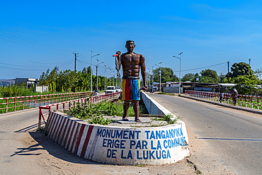 Fisherman monument, Kalemie, Tanganyika proince, Democratic Republic of Congo, Africa