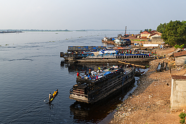 Riverboats on the Congo river, Mbandaka, Equateur province, Democratic Republic of Congo, Africa