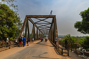 Old steel bridge over the Ruki River, Mbuji Mayi, Eastern Kasai, Democratic Republic of Congo, Africa