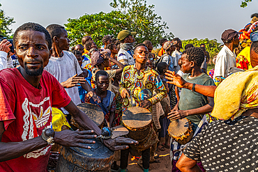 Village welcomes foreigner, Tshikapa, Kasai, Democratic Republic of Congo, Africa