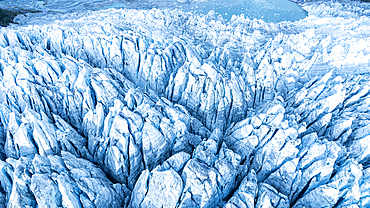 Aerial of Pia glacier, Tierra del Fuego, Chile, South America