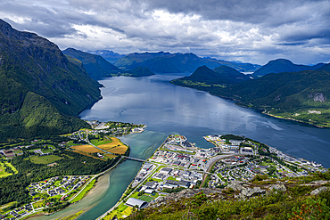 View over Romsdalsfjord, Andalsnes, More og Romsdal, Norway, Scandinavia, Europe