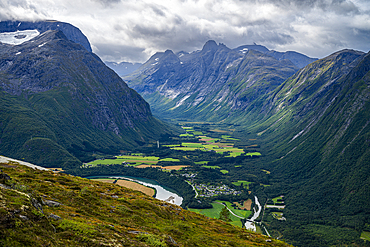 View over the mountainous scenery around Andalsnes, More og Romsdal, Norway, Scandinavia, Europe