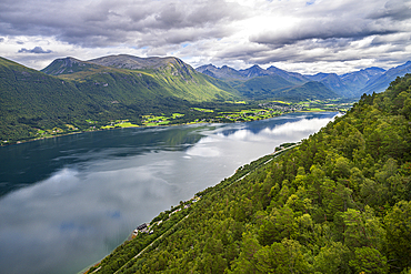 View over Romsdalsfjord, Andalsnes, More og Romsdal, Norway, Scandinavia, Europe