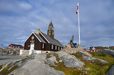 Wooden church in Ilulissat, Western Greenland, Denmark, Polar Regions