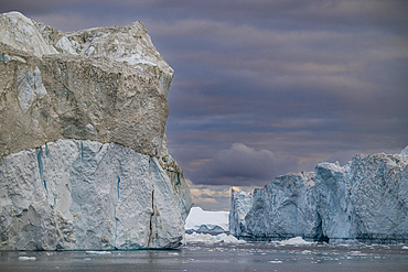 Floating icebergs, Ilulissat Icefjord, UNESCO World Heritage Site, Western Greenland, Denmark, Polar Regions