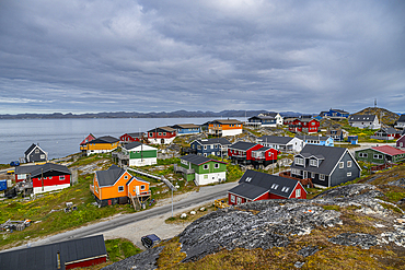 View over Nuuk, capital of Greenland, Denmark, Polar Regions