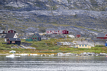 Little hamlet near the Nuuk Icefjord, Western Greenland, Denmark, Polar Regions