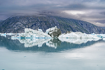 Floating icebergs in the Nuuk Icefjord, Western Greenland, Denmark, Polar Regions