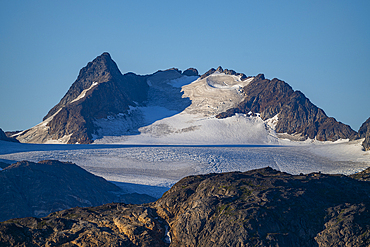 Mountainous fjord, Kulusuk, Greenland, Denmark, Polar Regions