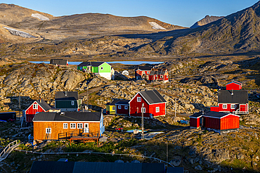 Coulorful houses, Kulusuk, Greenland, Denmark, Polar Regions