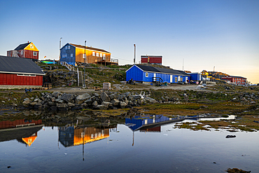 Colourful houses, Kulusuk, Greenland, Denmark, Polar Regions