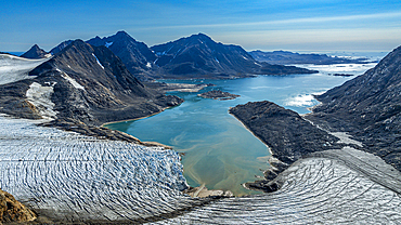 Aerial of Kulusuk, Greenland, Denmark, Polar Regions