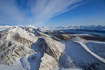 Aerial of Axel Heiberg island, Nunavut, Canadian Arctic, Canada, North America