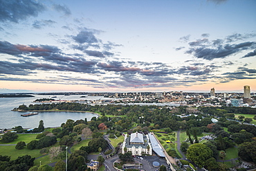 View over Sydney harbour after sunset, Sydney, New South Wales, Australia, Pacific