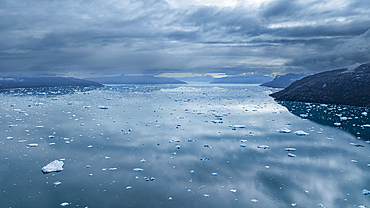 Aerial of the Nuuk Icefjord, Western Greenland, Denmark, Polar Regions